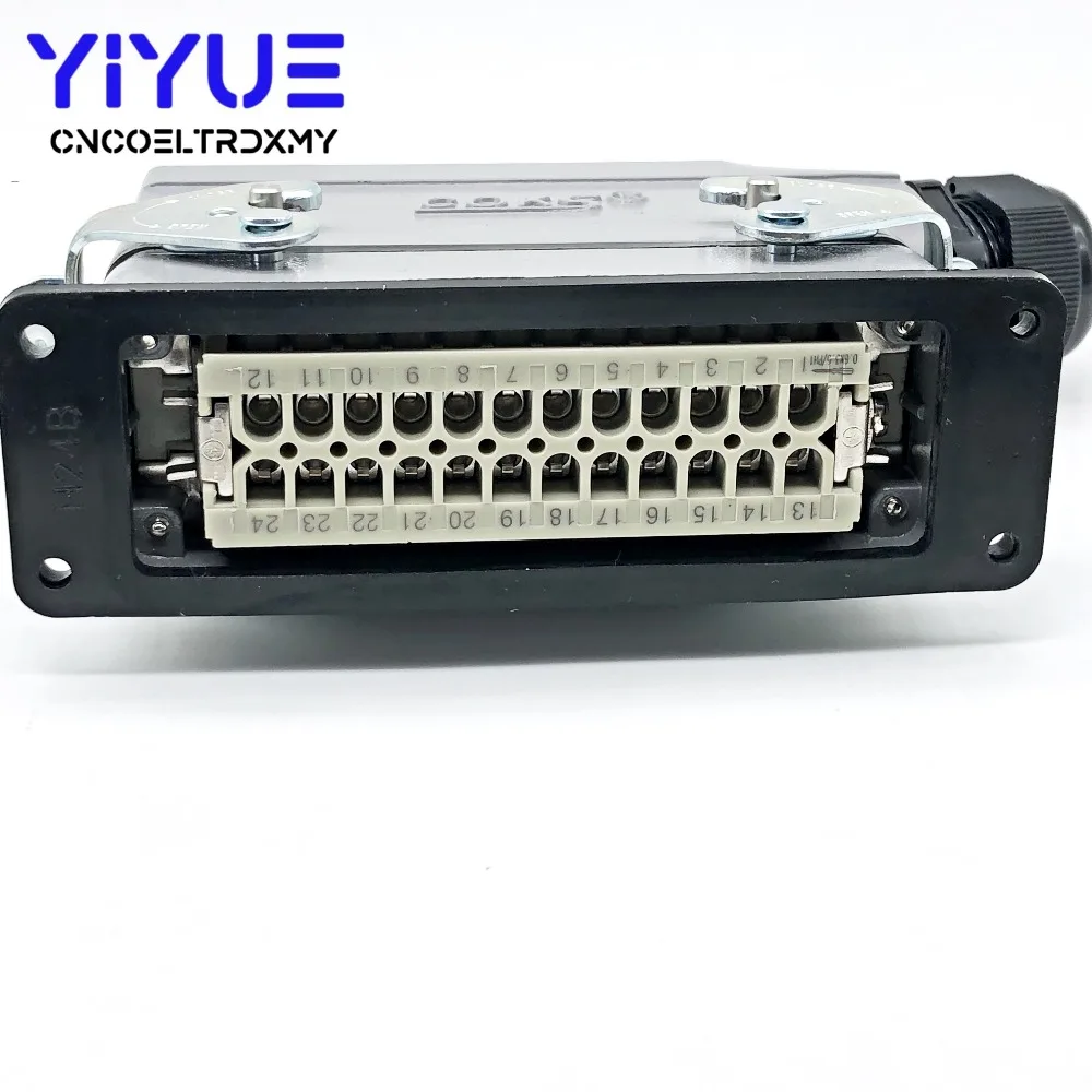 Rectangular H24B - HE - 024-1 heavy duty connectors (4)