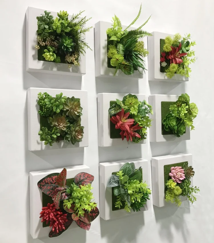 20 20cm Artificial Succulent Plants Plastic Ferns Green Grass