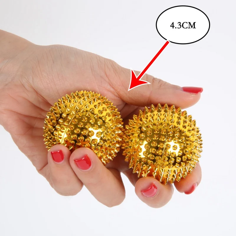 1Pair Gold/Silver Magnetic Hand Palm Acupuncture Ball Pain Relief Massage Stimulation Needle Beauty Makeup