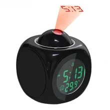 Nueva moda Proyección de atención tiempo Digital LCD Snooze proyector de reloj despertador pantalla a Color LED luz de fondo temporizador de timbre BTZ1