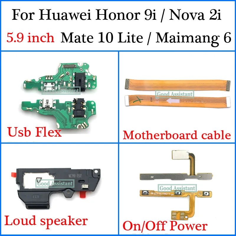 Для Huawei maimang 6 / Nova 2i Honor 9i Mate 10 Lite Usb гибкий кабель материнской платы громкий динамик