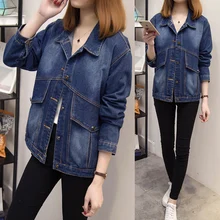 5xl plus big size coats women spring autumn summer style 2017 feminina fashion thin new denim jean jacket coats female Q0058