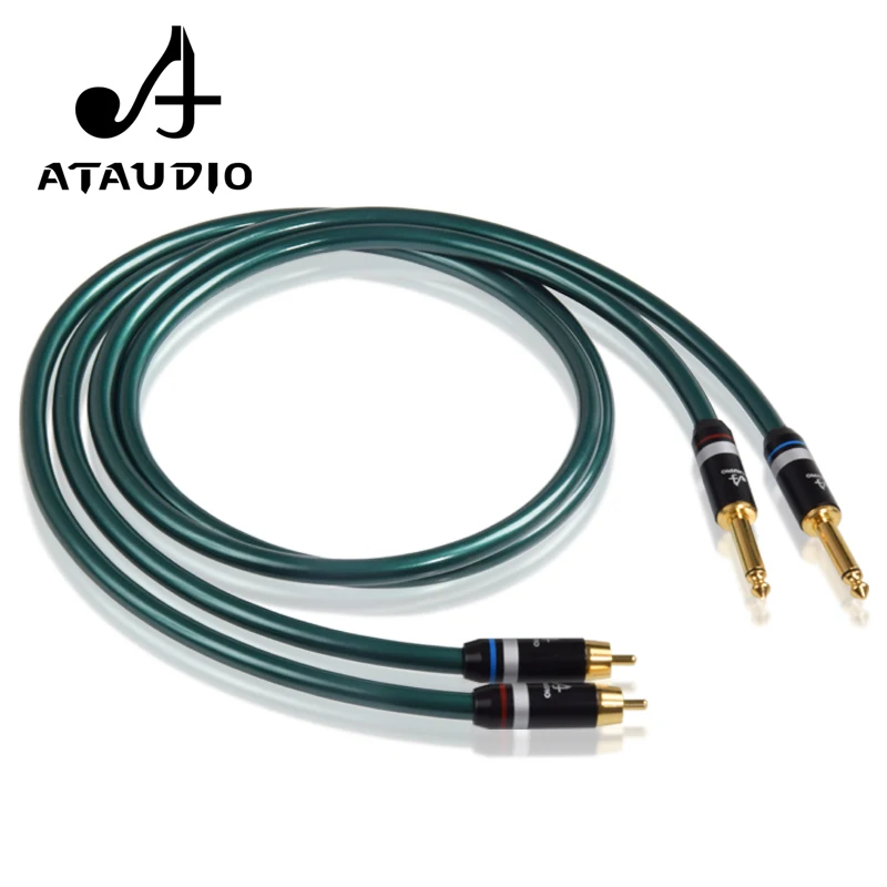 Аудиокабель ATAUDIO HIFI с двумя разъемами 6 35 мм на 2 RCA аудиокабель 5 для DJ микшера