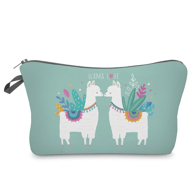 

Water Resistant Cosmetic Organizer Bag Makeup Bag Printing Llama Cosmetic Bag Fashion Women Multifunction Beauty Bag