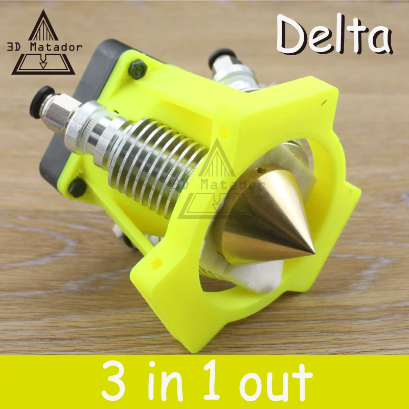  3D Printer accessories Diamond Hotend Multi Color Hot End Brass nozzle kit 3 IN 1 OUT Extruder V6 Heatsink 0.4mm/ 1.75mm Rostock 