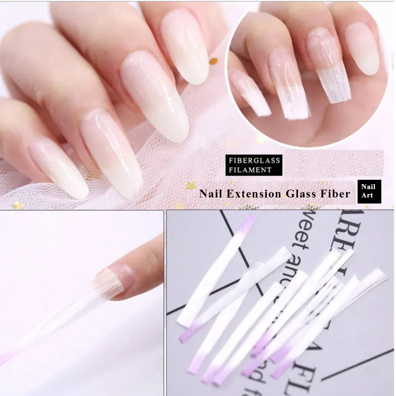 100 шт./компл. волокно Стекло наращивание ногтей Стекло fibernails волокна ружье гвоздя набора формы акриловые советы накладные для ухода за ногтями маникюрный салон набор инструментов