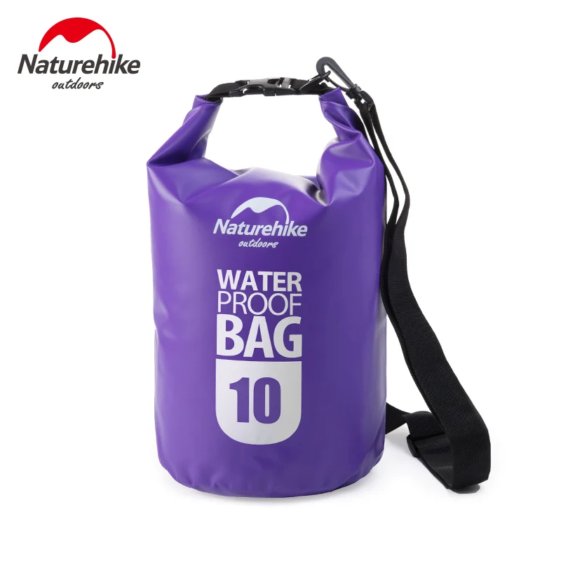 Naturehike 5L/10L/20L водонепроницаемая сумка Сверхлегкая уличная 4 цвета Мужская и женская 500D сумка для воды игрушечный набор «Дрифт» водонепроницаемая сумка для плавания - Цвет: Pruple 10L