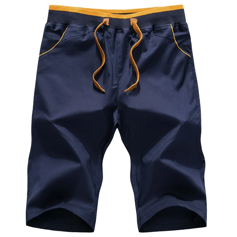 New Summer Mens Loose Shorts Plus Size Elastic Calf-Length Short Pants Hombre Casual Slim