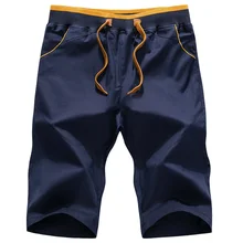 New Summer Mens Loose Shorts Plus Size Elastic Calf-Length Short Pants Hombre Casual Slim