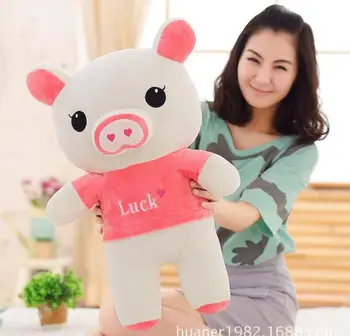 

45cm Cartoon couple pig plush toy Pink pig blue pig doll Girls Birthday Gift
