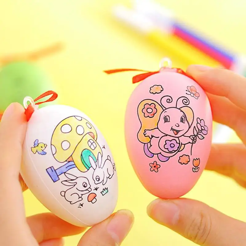 1 шт.. DIY Цветная картина яйца с шт. 4 шт. живопись ручки ручное изготовление пасхальное яйцо игрушки детские развивающие игрушки случайный