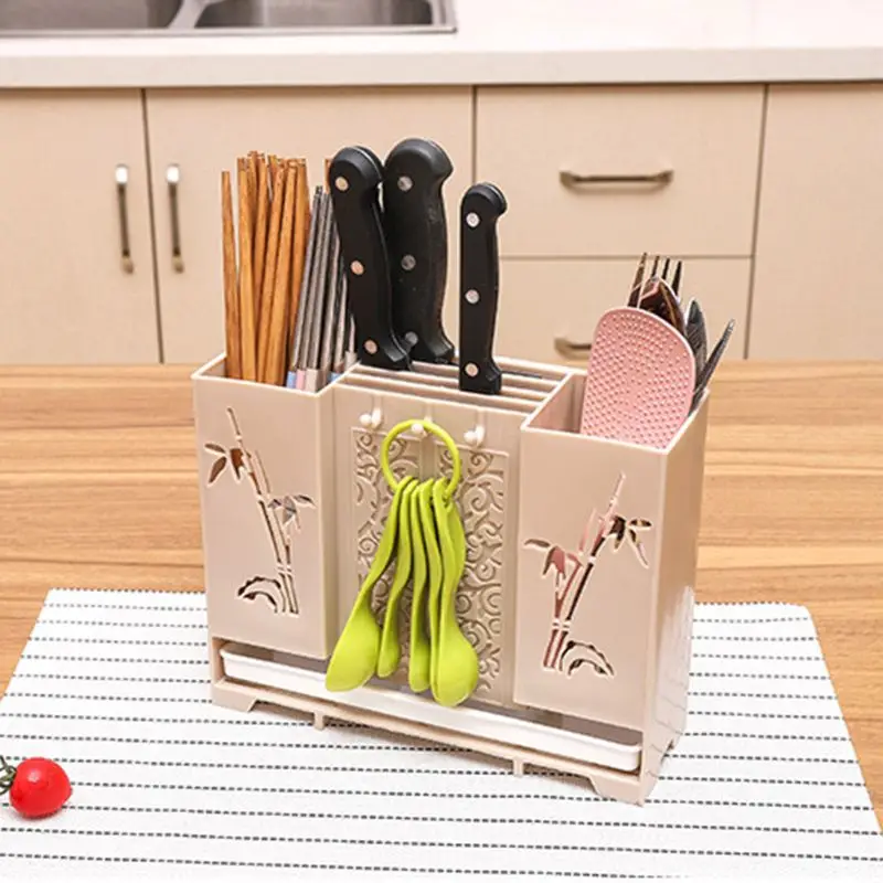 

Wall Mounted Kitchen Spoon Chopsticks Fork Knife Draining Rack Storage Tool Holder Utensils Organizer Multifunctional