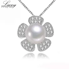 Подвеска из стерлингового серебра, большой натуральный пресноводный жемчуг, ожерелье для женщин, кулон из перламутрового жемчуга, ювелирные украшения