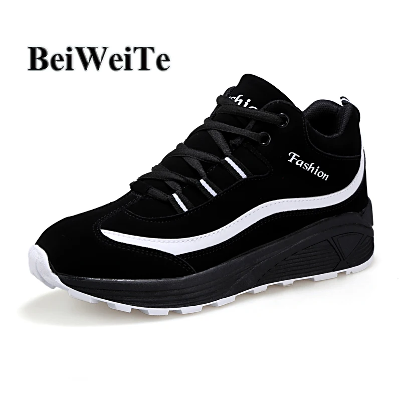 Women Winter Sneakers Sports Running Shoes Comfortable Leather Barefoot Shoes Height Increasing Outdoor Walking Ladies Shoes New