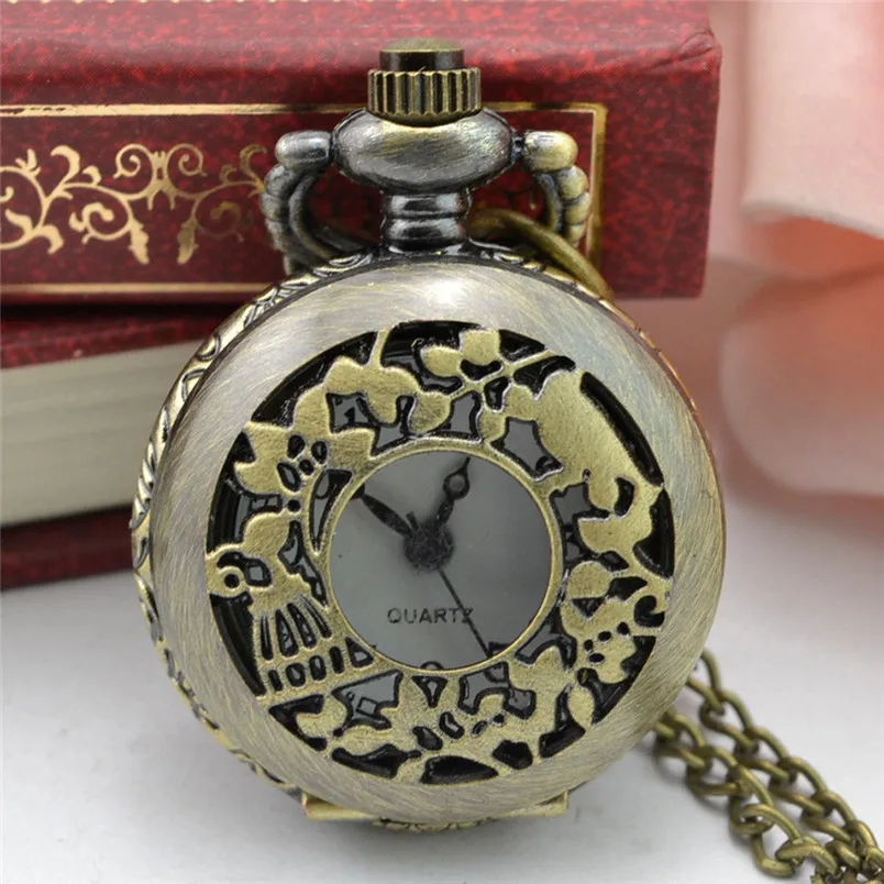Otoky карманные часы Для мужчин кварцевый бронза Дизайн Часы Винтаж цепи ретро карманные часы подарки Прямая 80108 - Цвет: A
