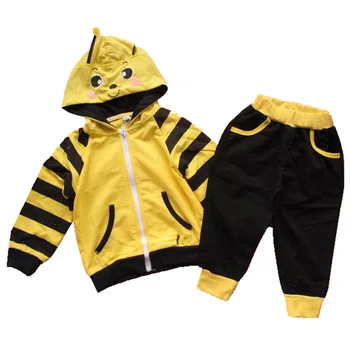 

Cute Bee Spring Boys' Clothing Sets Animal Ears Jacket + Pants Conjuntos Roupas Bebes Meninos Baby Boy Clothing Set Kids Clothes