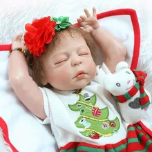 57cm Full Body Silicone Reborn Baby Doll Toys children birthday gift sleeping alive bebe girl boy reborn bonecas Brinquedos