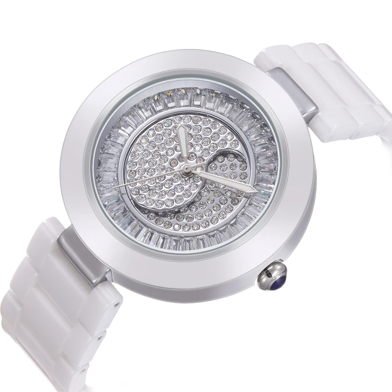 Koop WEIQIN Top Luxe Wit Pure Keramische Band Vrouwen Horloge Kristal Fashion Horloges Dames Quartz Uurwerk reloje Relogios Feminino