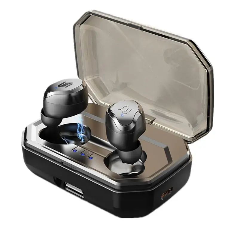 TWS True Wireless Bluetooth 5.0 Earphone Touch Earbuds Noise Cancelling 3000mAh Power Bank For Smart Phone D20