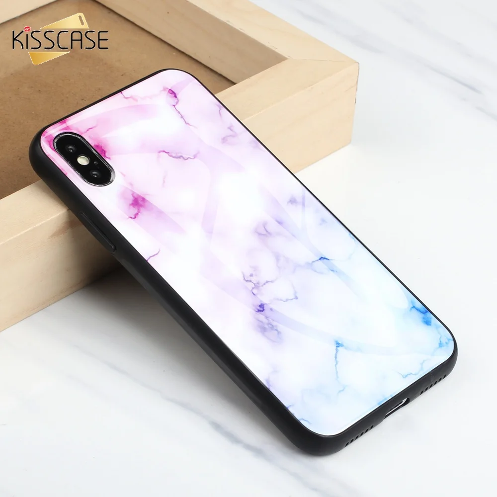 KISSCASE стеклянный чехол для телефона Samsung Glaxy S8 S9 S10 Plus A50 A7 A8 A9 2018 Чехлы под мрамор Note 9