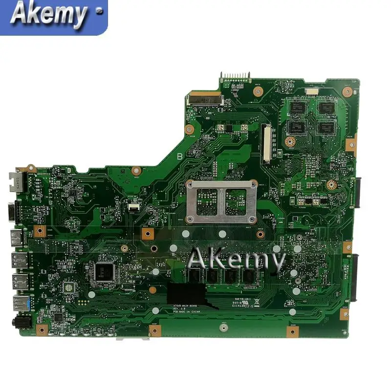 Akemy X75VC материнская плата для ноутбука ASUS X75VC X75VB X75VD X75V F75V тестовая оригинальная материнская плата 4G ram I7-3537U cpu GT720M