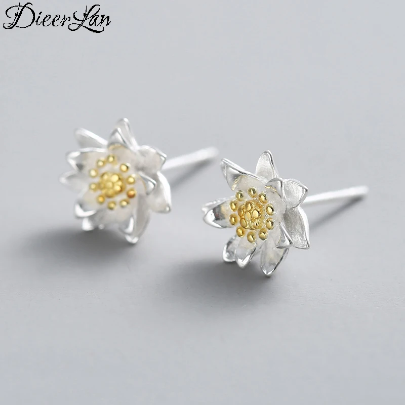 Новые поступления 925 серебро цветок лотоса Серьги для Для женщин Горячие Модные украшения стерлингового-серебро-ювелирные изделия Pendientes
