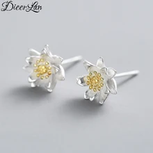 Новые поступления 925 серебро цветок лотоса Серьги для Для женщин Горячие Модные украшения стерлингового-серебро-ювелирные изделия Pendientes