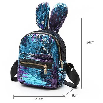 

Ladies Sequin Backpack Cute Rabbit Ear Backpack Mini Backpack Child Girl Sequin Travel Backpack
