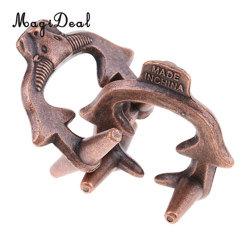 MagiDeal Bull Lock Puzzle Classic Metal Brain Teaser IQ EQ Test Intelligence Toy for Adults Children Kids Gift