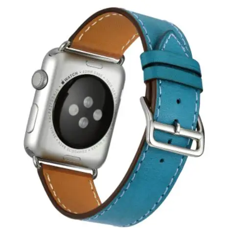 Браслет для наручных часов iwatch серии пояса 5/4/3/2/1 натуральная кожа ремешок для наручных часов Apple Watch, версии один тур 38 мм 42 мм 40 мм 44 мм - Цвет ремешка: blue