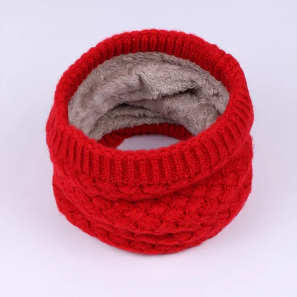 Детские шарфы Зимний толстый теплый нагрудник шарф для мальчика, девочки сплошной Цвет вязаный шарф; мягкая и удобная обувь Теплый шейный платок - Цвет: red