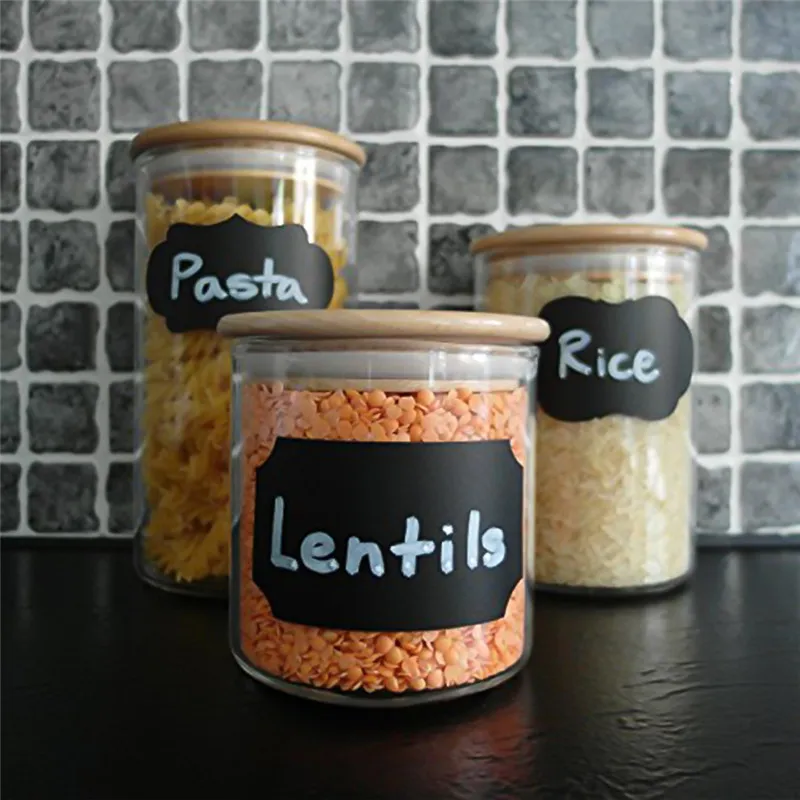 

40pcs Reusable Blackboard Stickers Removable Kitchen Sticker Labels Jars Bottle Cup Chalkboard Stickers Wall Sticker