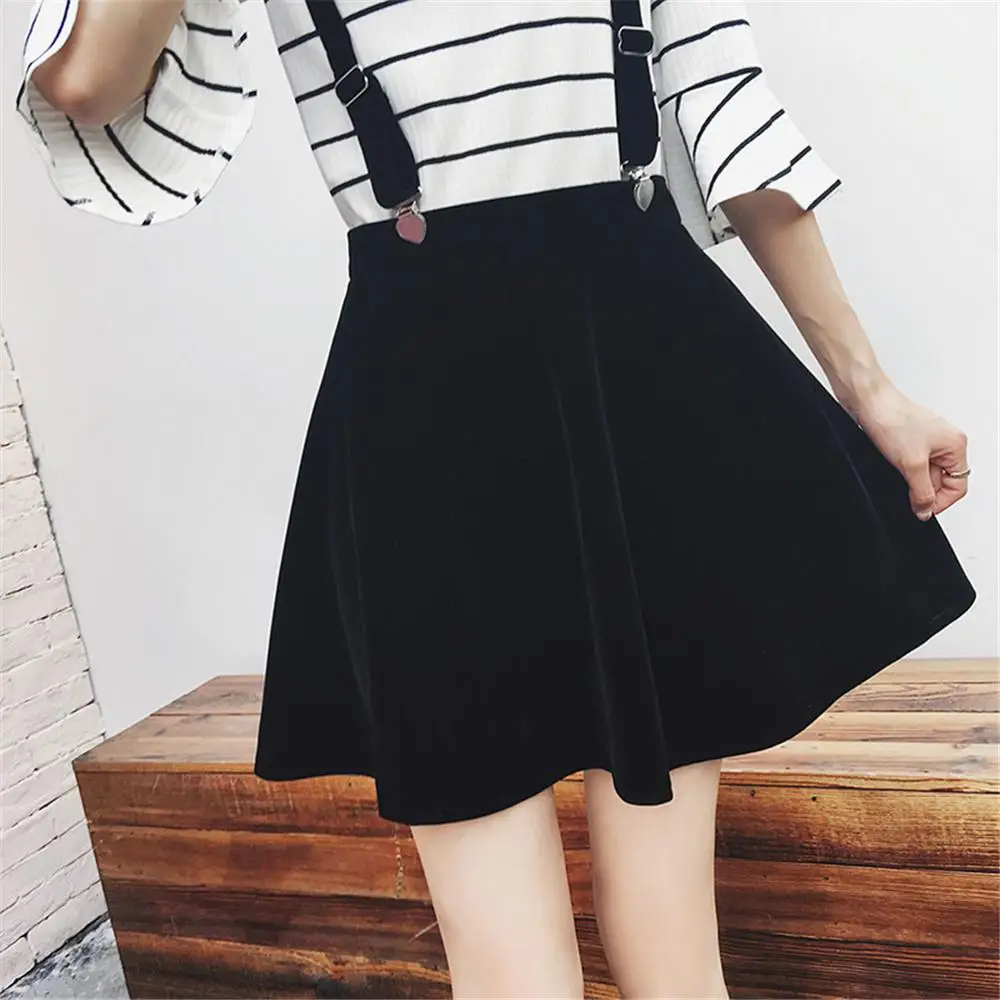 velvet overall skirt