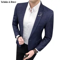N & B пиджак 2019 мужской формальный черный блейзер мужской s Frock пальто Свадебная куртка Мужская Slim Fit деловой костюм пальто платье-пиджак SR33