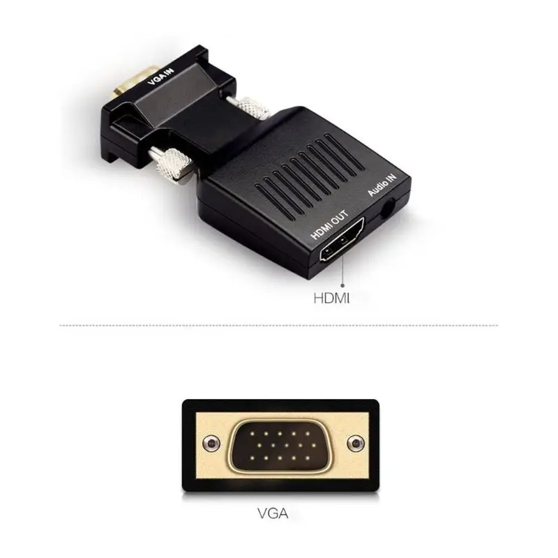 

1080P HD VGA Male to HDMI Female Converter Adapter for PC Laptop Computer Notebook Projector Monitor Accessories