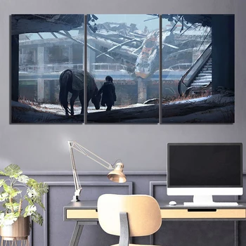 

3 Piece HD Picture Concept Art The Last of Us Left Behind Game Poster Concept Art Canvas Paintings Wall Art for Home Decor