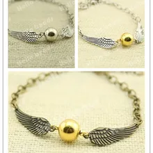 12 шт./лот фильм hp Гарри Олден снитч Браслет Модные браслеты-цепочки серебряное бронзовое крыло