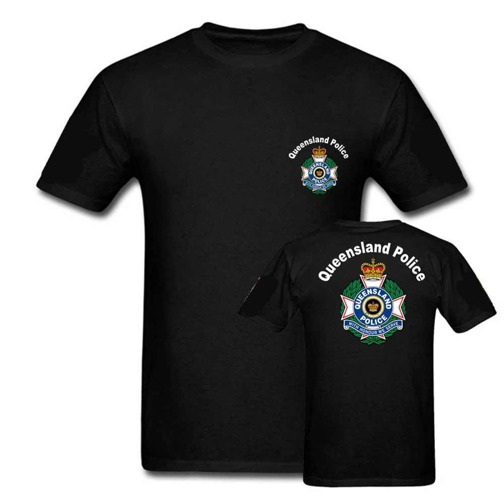 Queensland Police Mens Navy Blue T Shirt Print Army Shirtsnew Summer Men Style Short Sleeve Causal Tee Logo Shirts |
