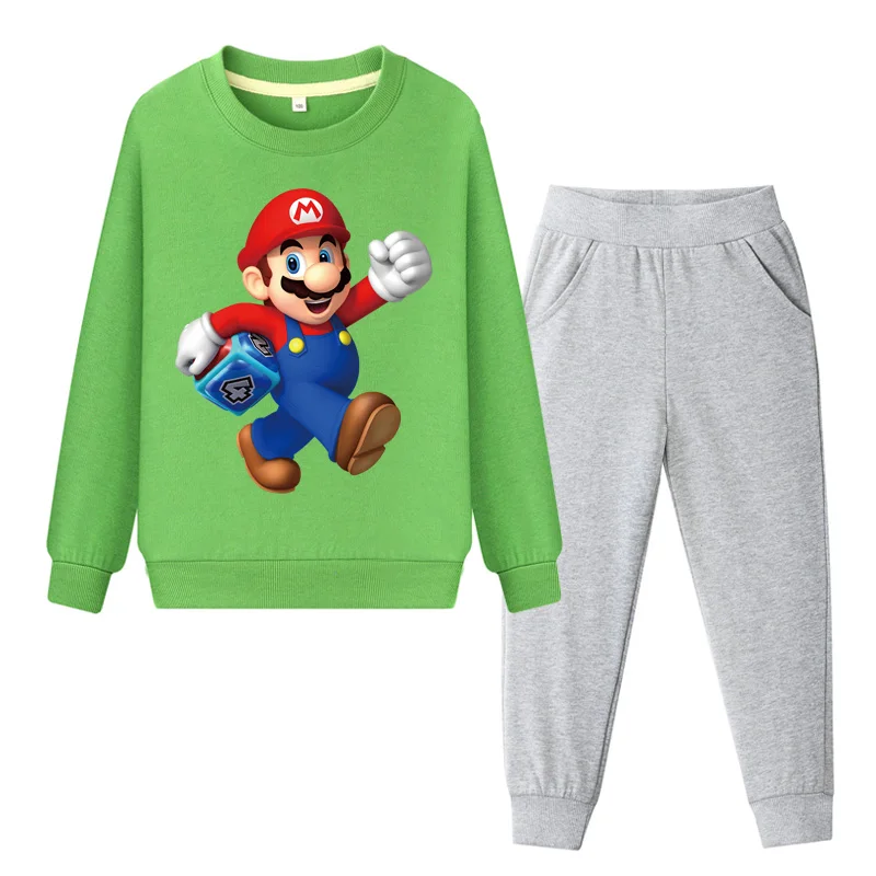 Cartoon Mario Clothes Set For Kids Spring Autumn Costume Suit Children Clothing Sets Boys Girls Child Sports Tracksuits DY111 (2)