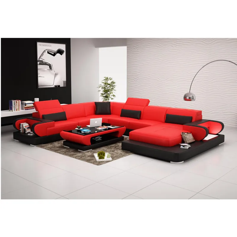 

Promotion New arrival full leather sofa set with chaise design