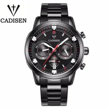Cadisen 2016 Mens Watches Top Brand Luxury Complete Calendar 3Atm Sport Watches For Men Clock Stainless Steel Horloges Mannen