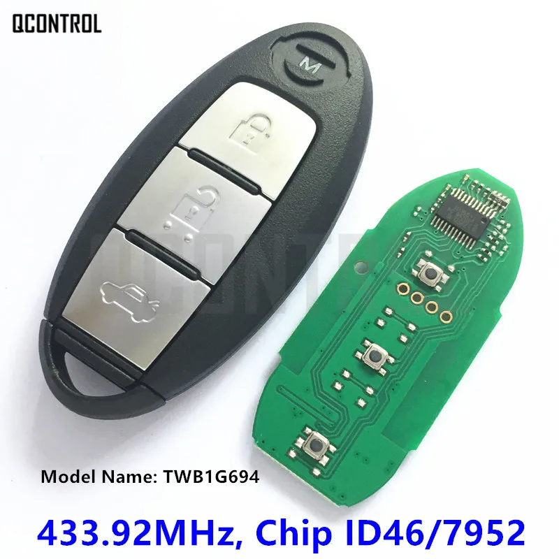 

QCONTROL TWB1G694 Smart Remote Car Key Suit for NISSAN Lannia Bluebird Pulsar Sylphy Controller Alarm 433.92MHz 7952 Chip