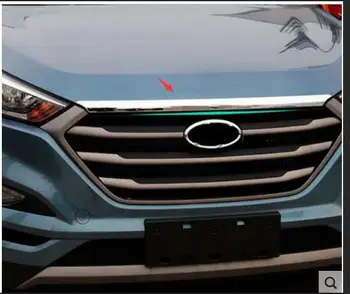 

ACCESSORIES FIT FOR 2015 2016 2017 for HYUNDAI TUCSON TL CHROME FRONT HOOD BONNET GRILL LIP MOLDING COVER TRIM BAR GARNISH