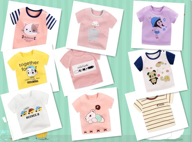 

70-80cm baby girls and boys Stylish and comfortable children's short-sleeved t-shirt cotton summer 2019 children's clothings