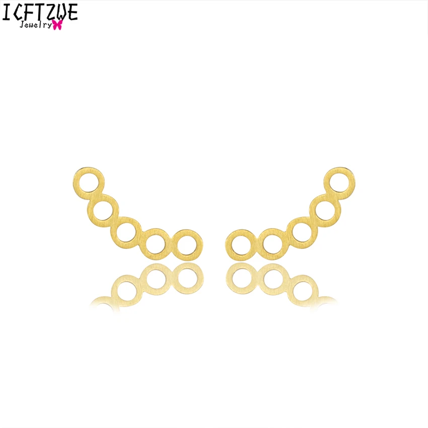 DIANSHANGKAITUOZHE Earrings Fashion Jewelry Gold Colour Pendientes Largos Oepn Circle In Line Climber Earcuff Earring Women BFF
