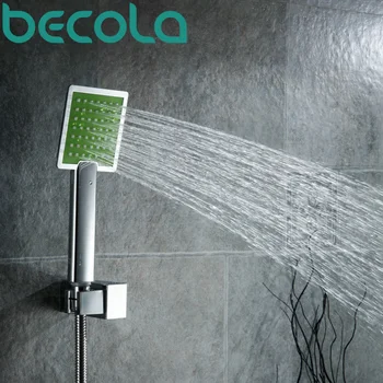 

Free Shipping Chrome ABS Plastic Hand Hold Shower Head Square Water Saving Shower Head Faucet B-9708