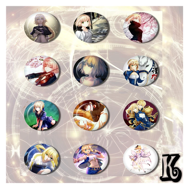 

1pcs Cartoonist Anime Badge Fate/Stay Night Saber Lancer Torankusu Gilgamesh Brooch Distintivo Bagdge Divisa Gift Collect