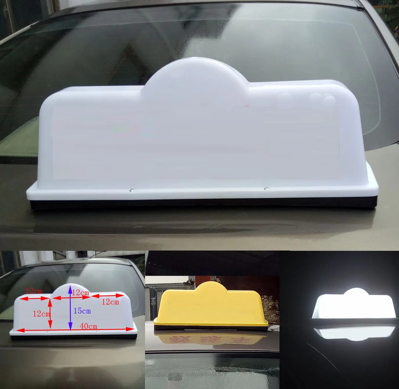 45cm Taxi Sign Cab Roof Top Topper Car Magnetic Sign Lamp 12V Light Waterproof Home Bright Light Car Taxi Top Driver Lamp