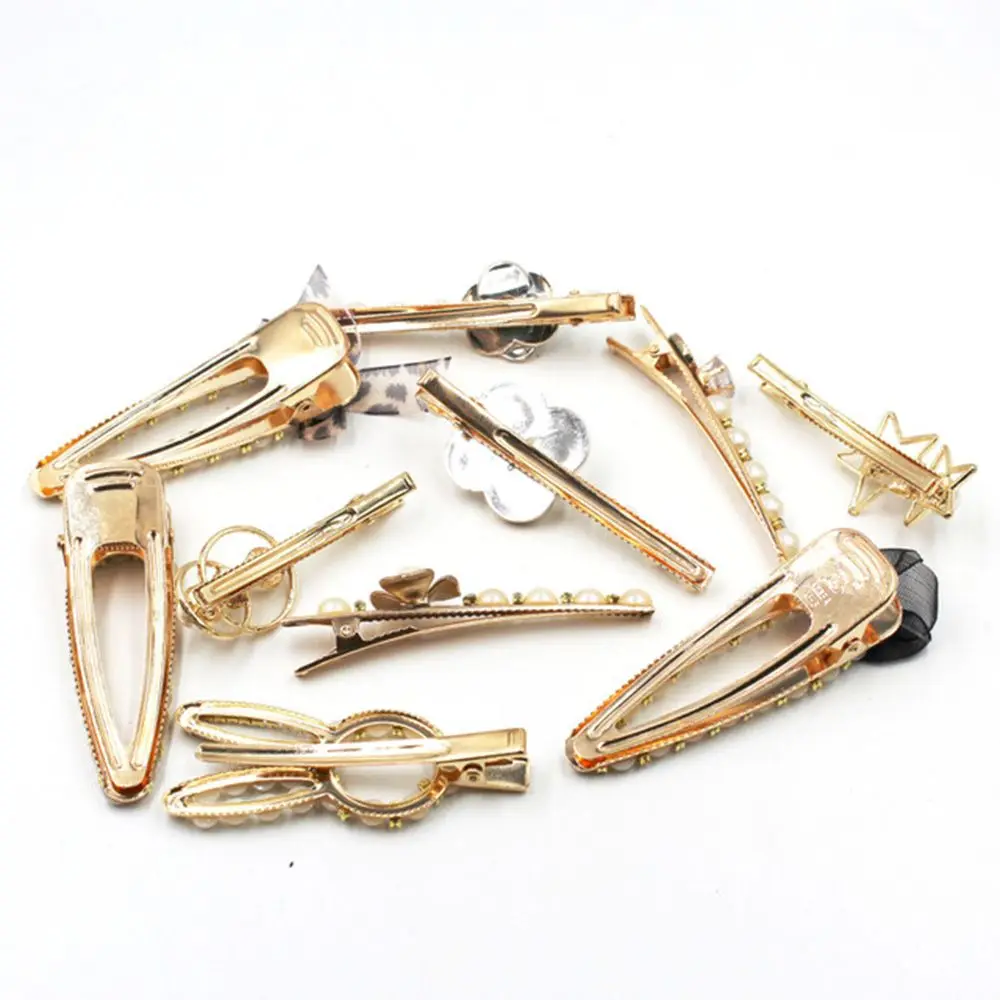 

1Pc Fashion Women And Girls Metal Geometric Beautiful Hairpin Hair Clips Pearl Rhinestone Crystal Barrettes Hair Accessories