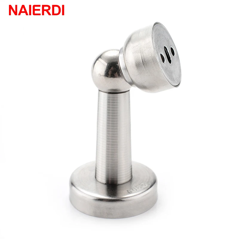 

NAIERDI Stainless Steel Door Stops Door Stopper Holder Magnetic Catch Floor Fitting With Screw For Home Bedroom Toilet Hardware